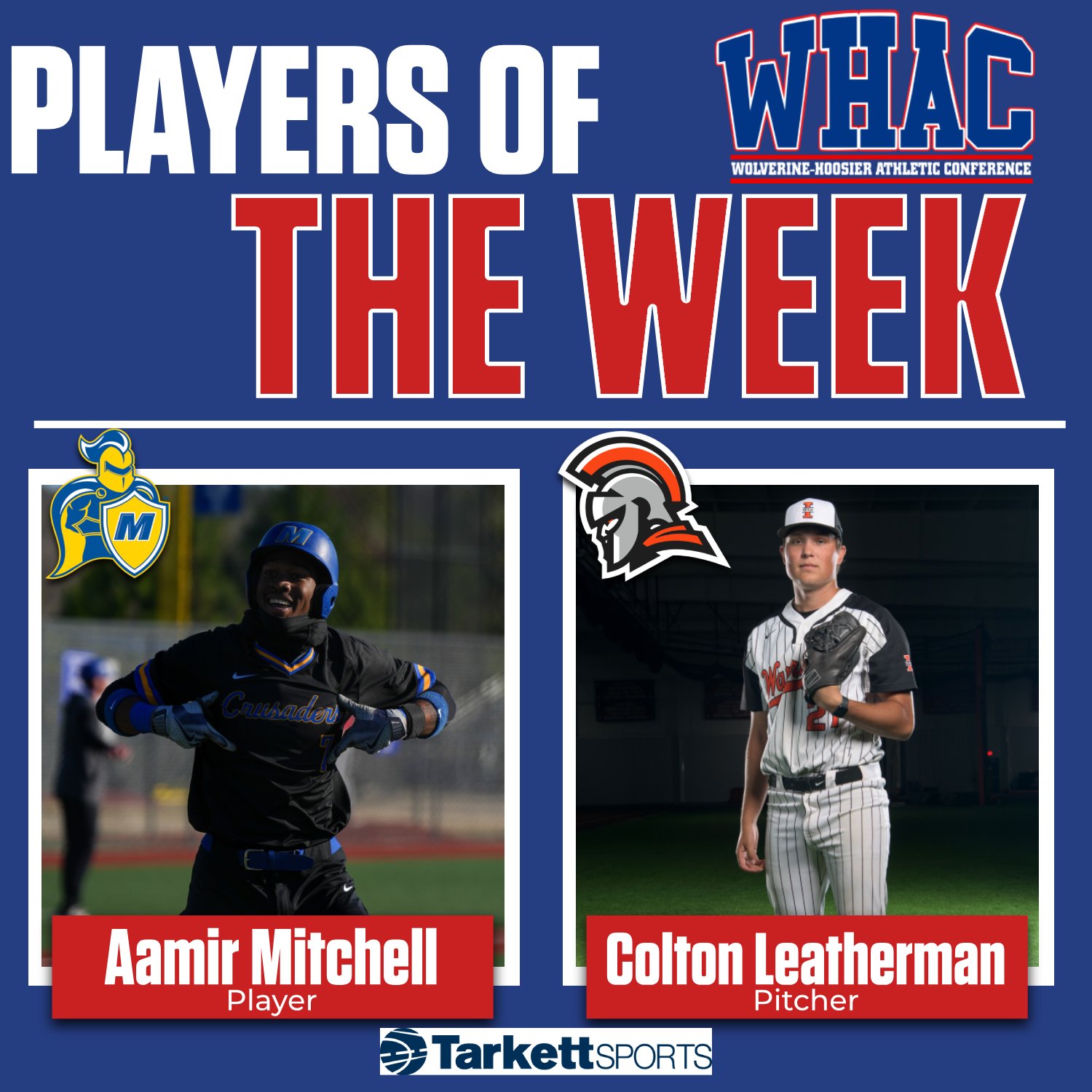 Mitchell and Leatherman Named Weekly Baseball Award Winners