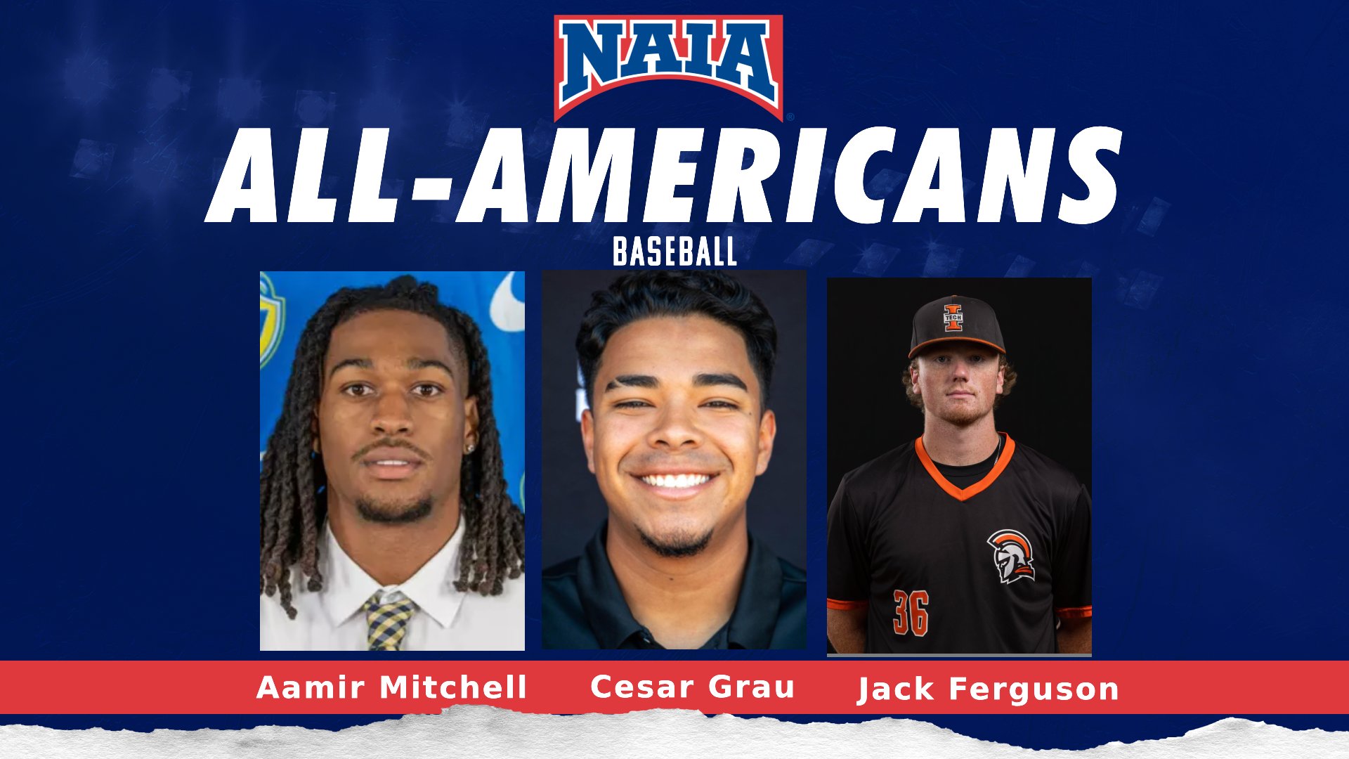 Mitchell, Ferguson and Grau Named NAIA Baseball All-Americans