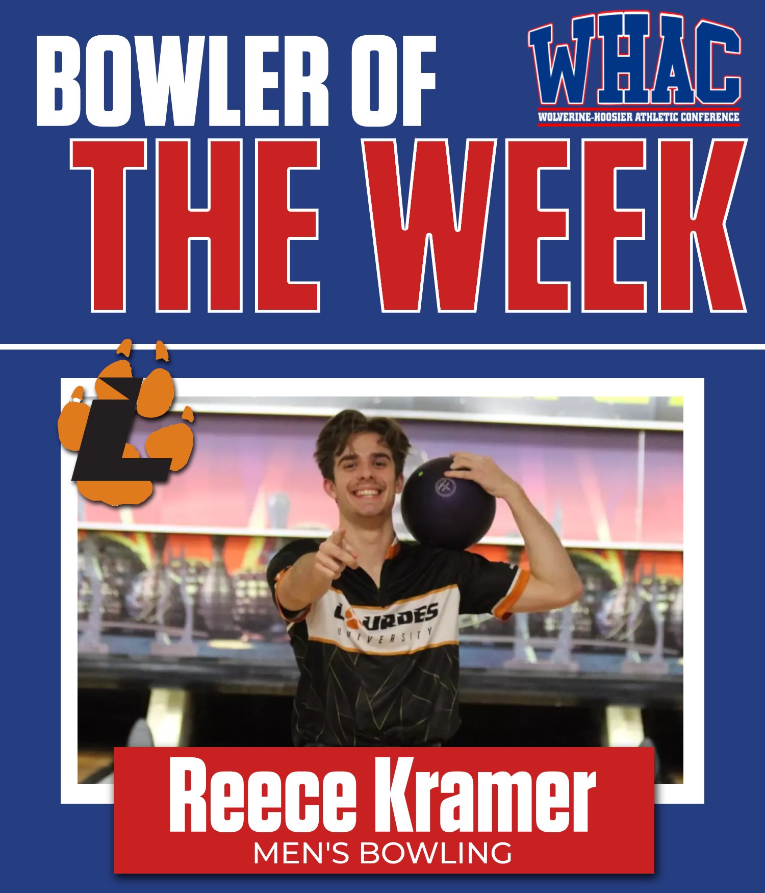 Lourdes' Kramer Repeats as Men's Bowler of the Week