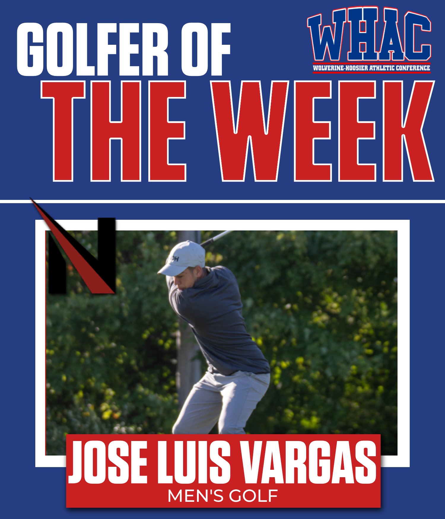 UNOH's Vargas Earns Second WHAC Golfer of the Week Honor