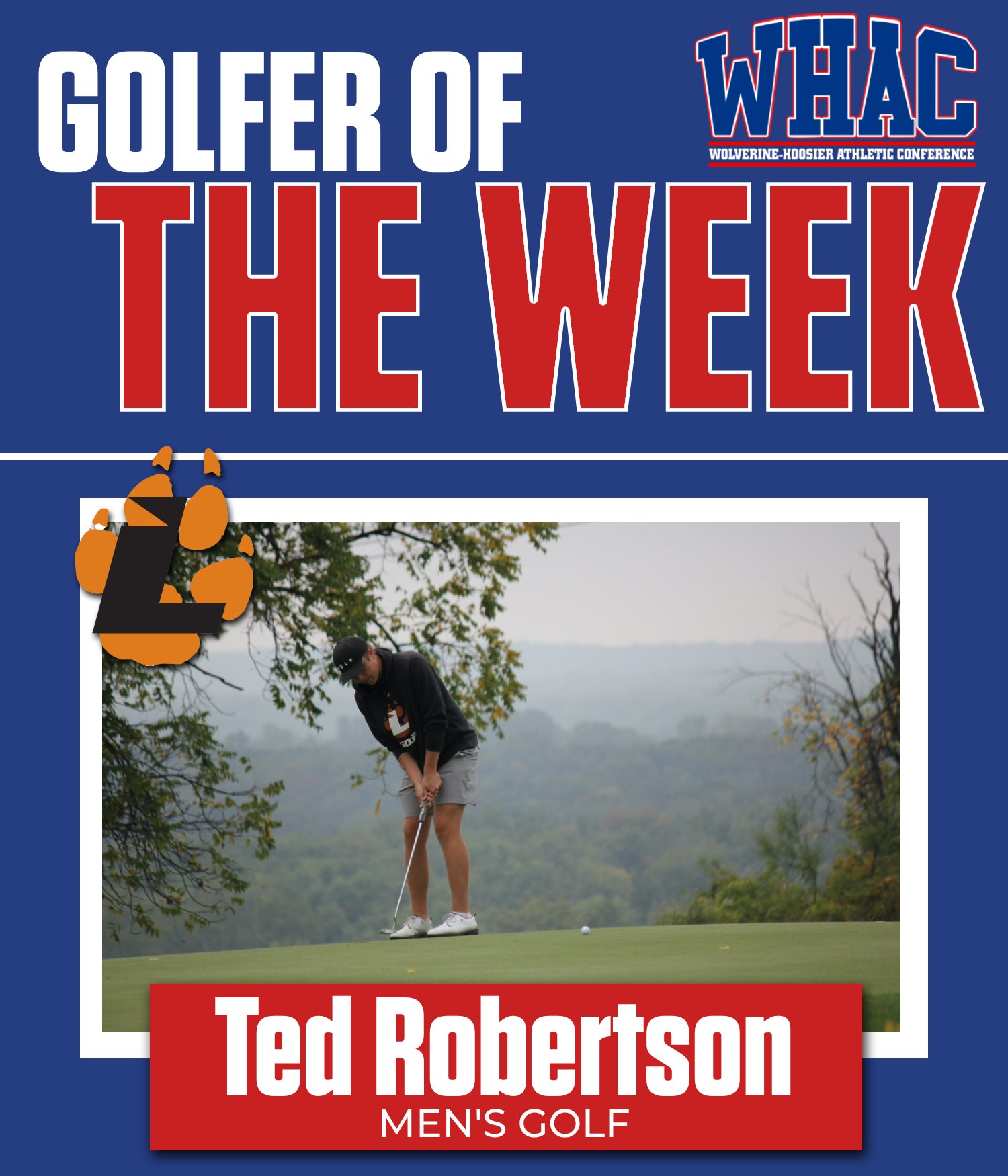 Lourdes' Robertson Named Men's Golfer of the Week