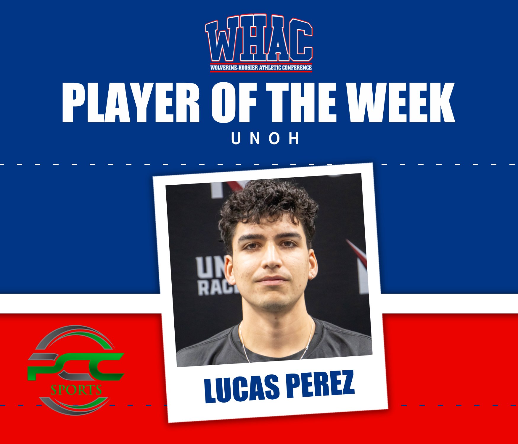 UNOH's Perez wins second weekly tennis honor
