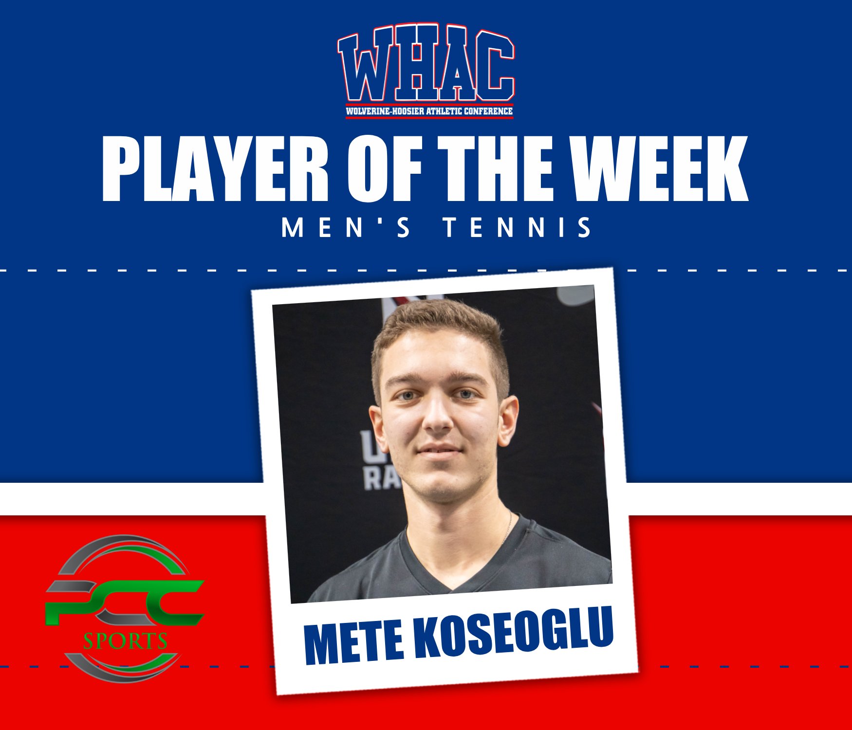 UNOH's Koseoglu Named Men's Tennis Player of the Week
