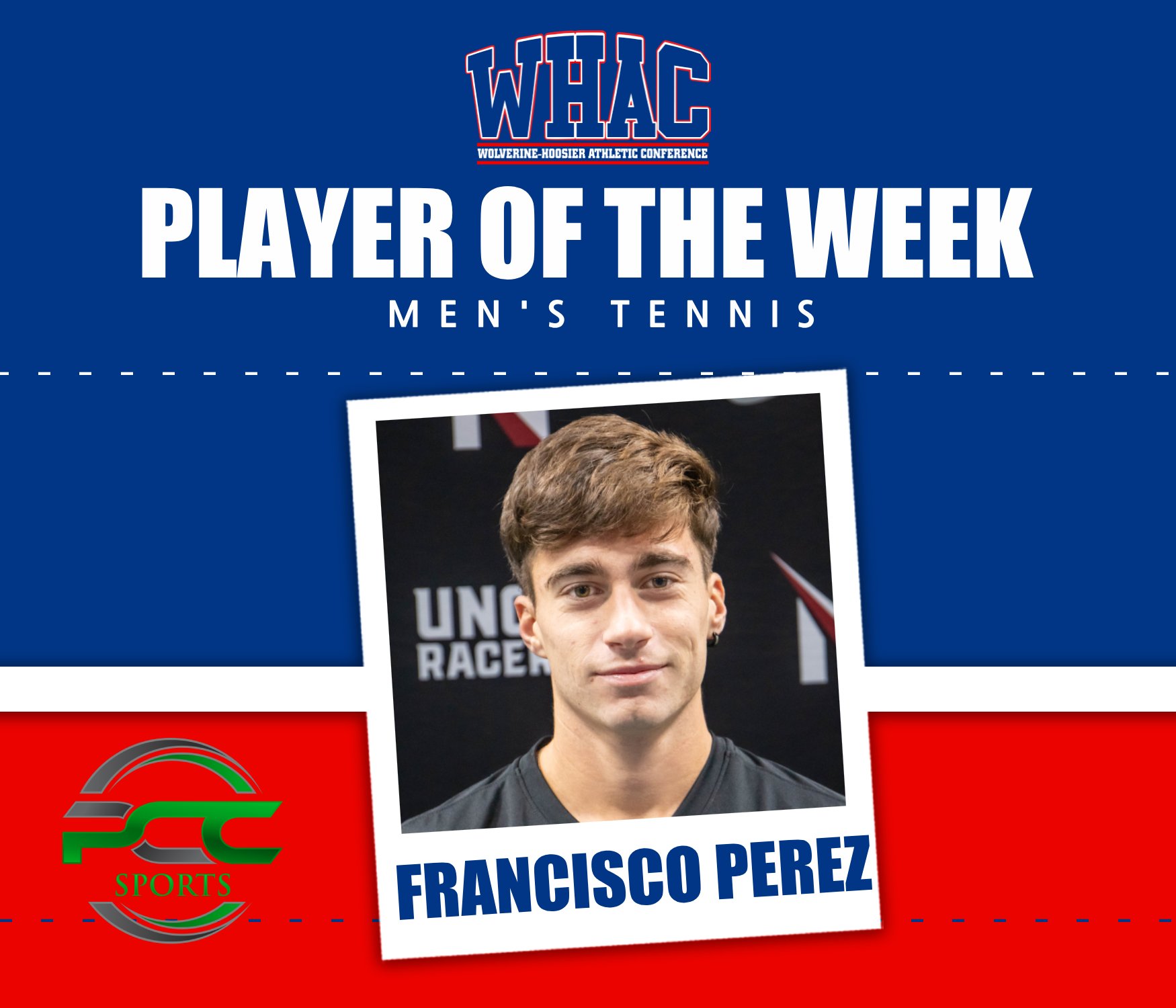 UNOH's Francisco Perez Named Men's Tennis Player of the Week