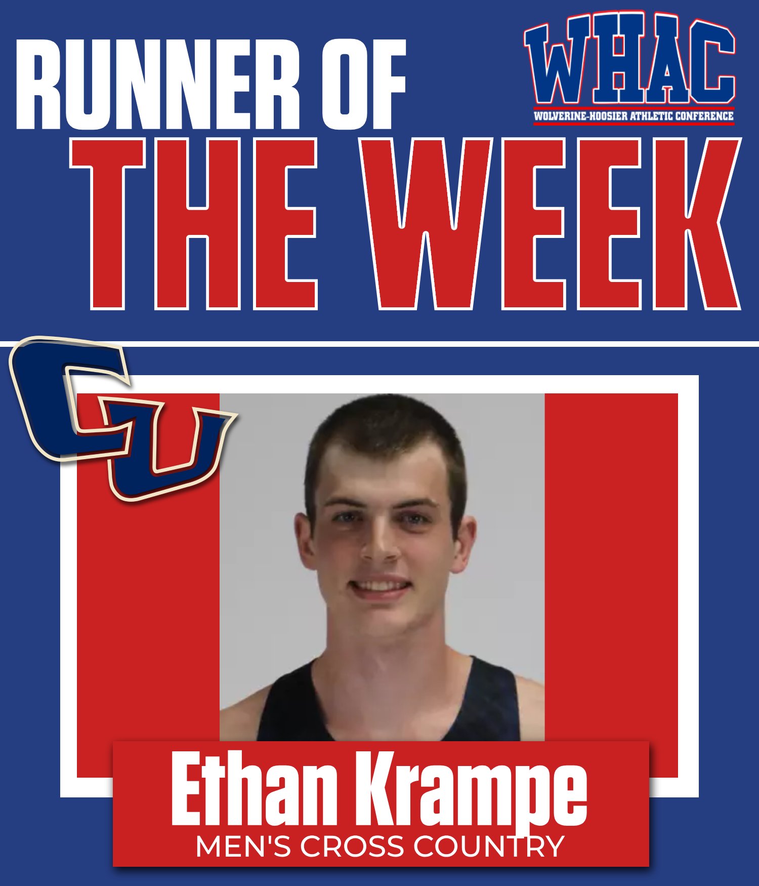 Cornerstone's Krampe Named Men's Runner of the Week