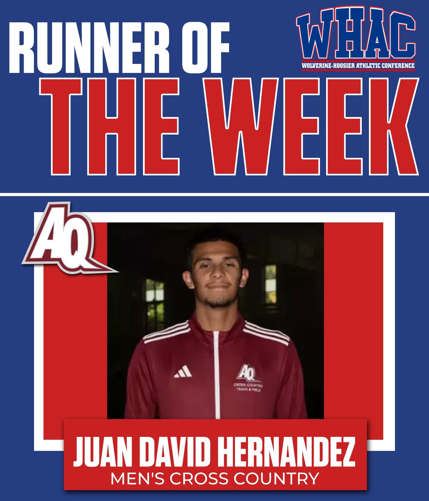 Aquinas' Juan David Hernandez Names Men's Runner of the Week