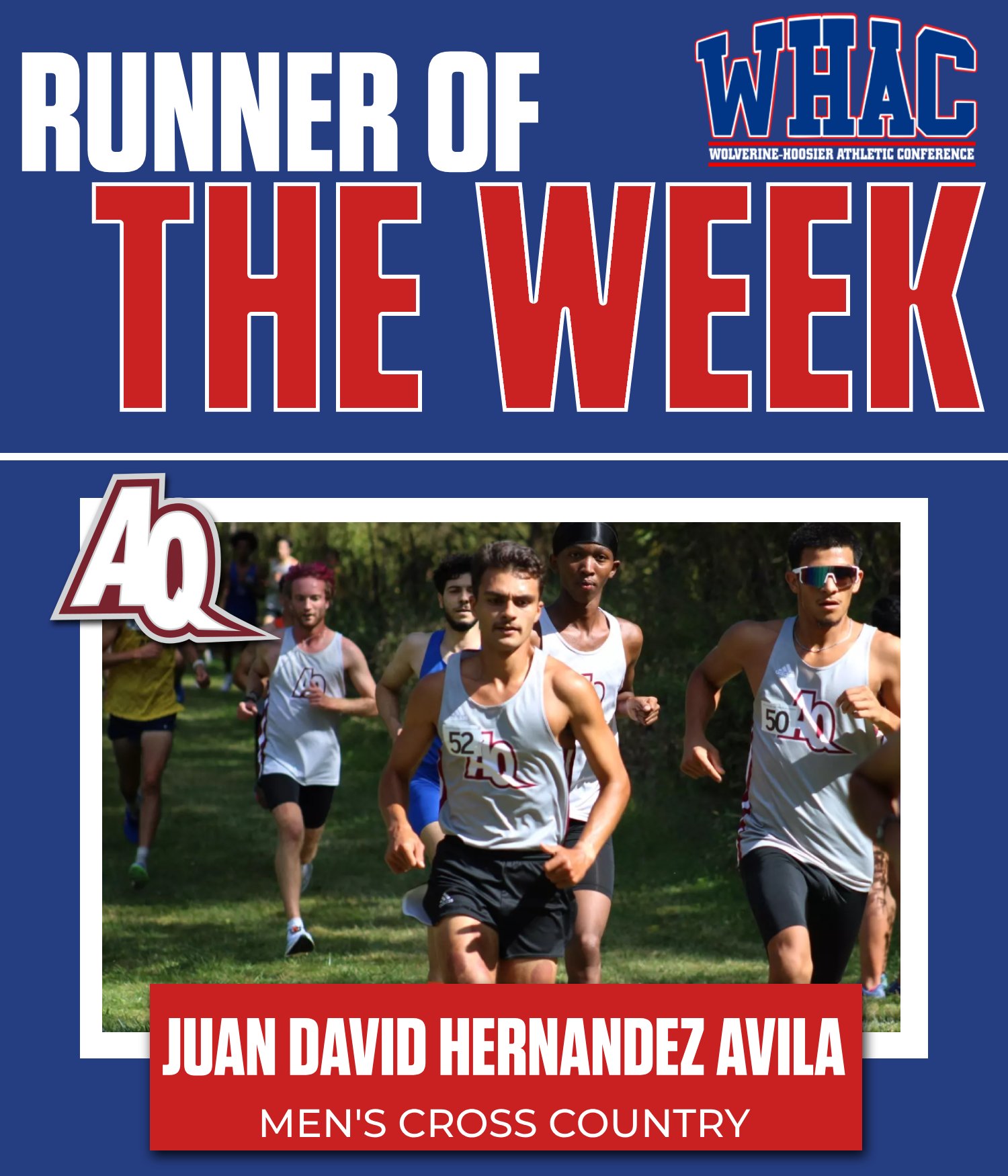 Aquinas' Juan David Hernandez Avila Named Men's Runner of the Week