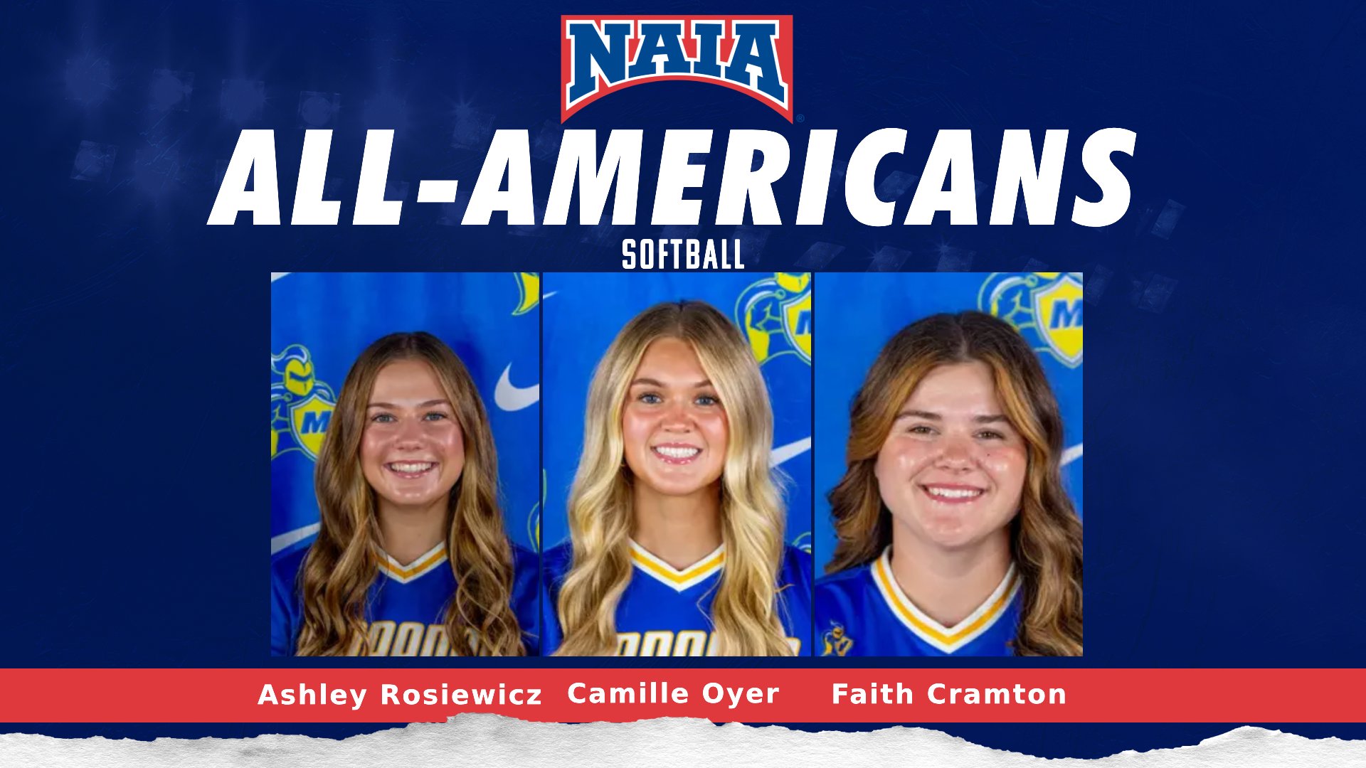 Rosiewicz, Oyer and Cramton Named To NAIA Softball All-American Lists