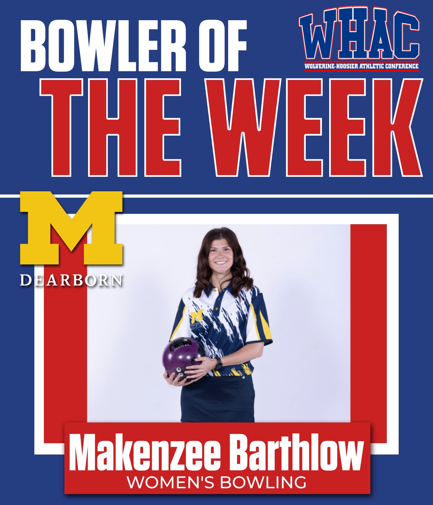 UMD's Barthlow Named Women's Bowler of the Week