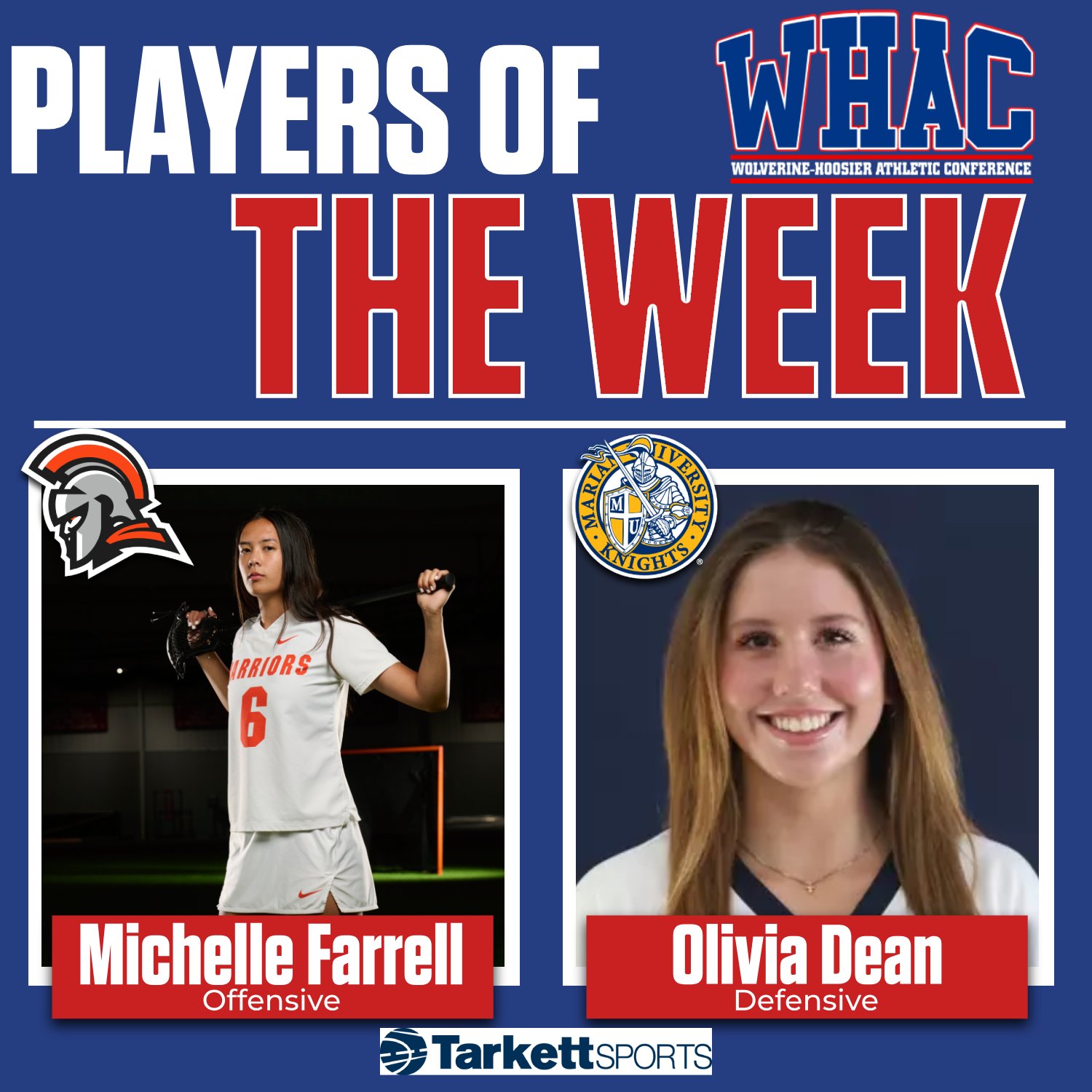 Farrell and Dean Repeats as WLAX Players of the Week