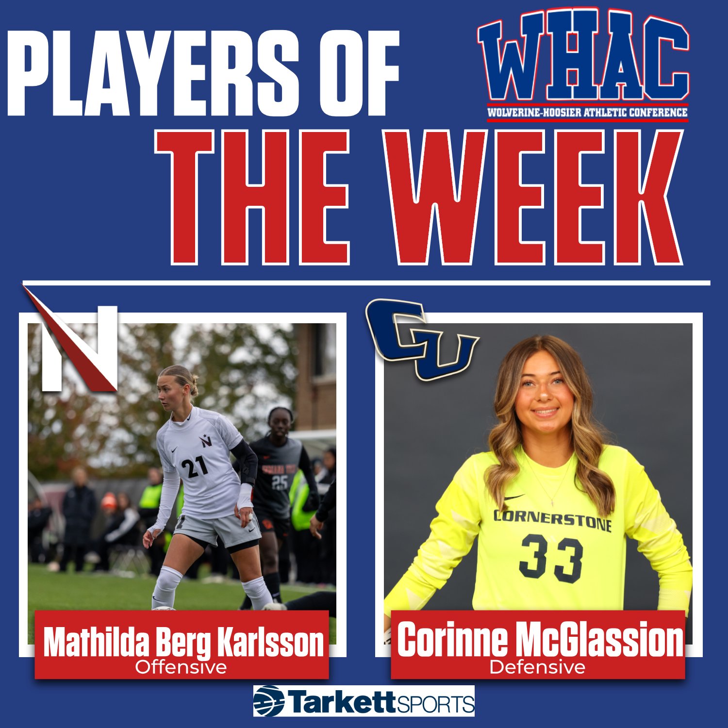 Karlsson and McGlassion Earn WSOC Weekly Honors