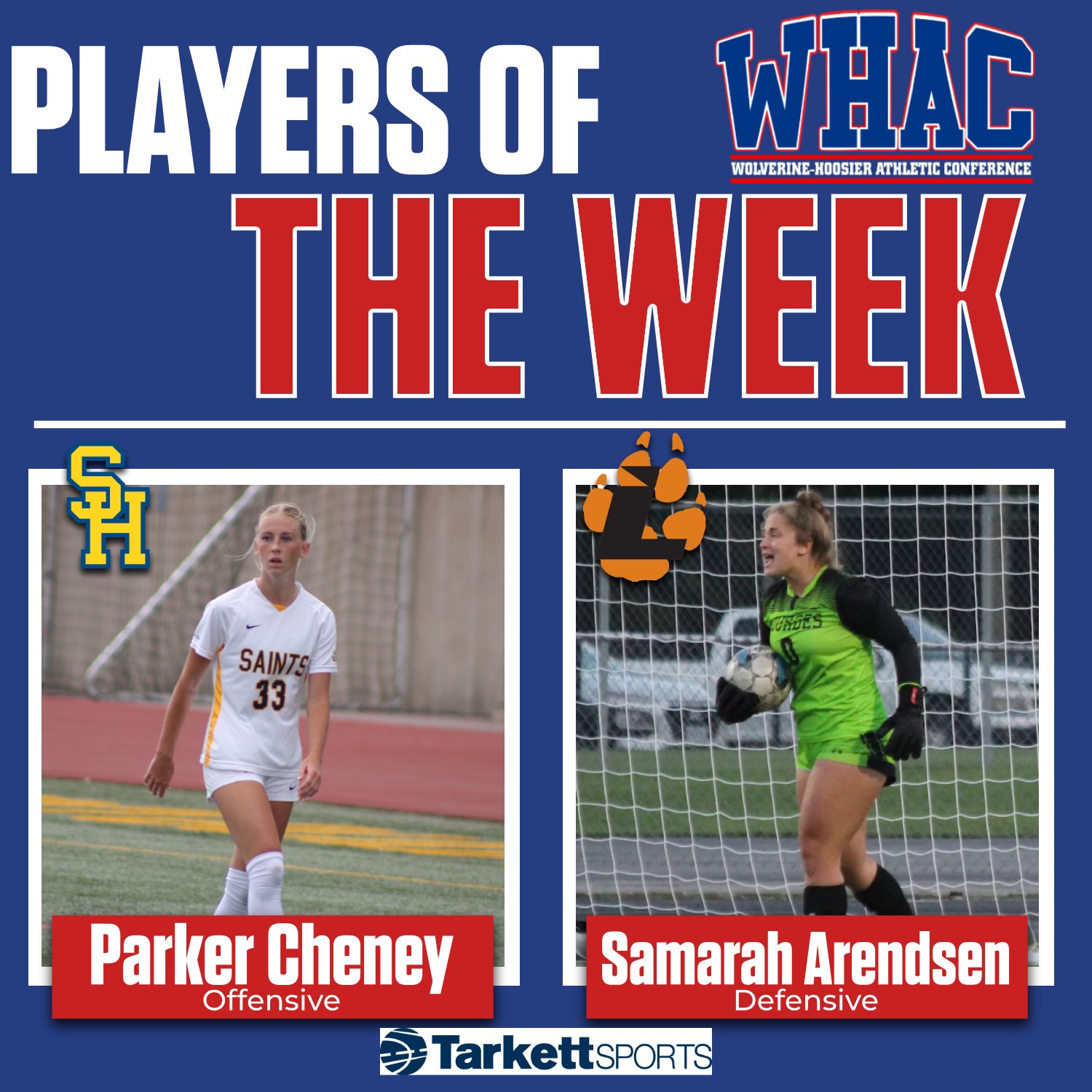 Cheney and Arendsen win Final Soccer Player of the Week Awards