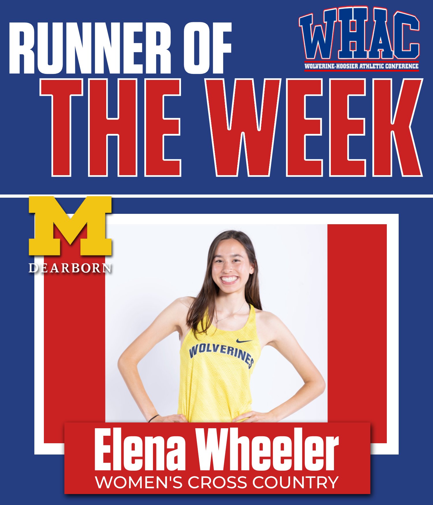 UM-Dearborn's Wheeler Named Women's Runner of the Week